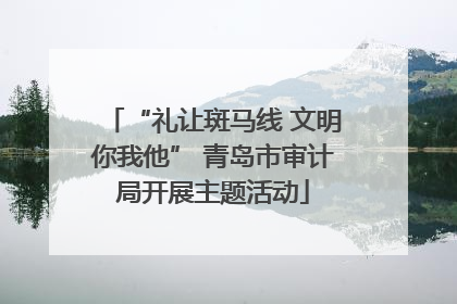 “礼让斑马线 文明你我他” 青岛市审计局开展主题活动