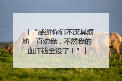 “感谢你们不厌其烦地一直劝我，不然我的血汗钱全没了！”