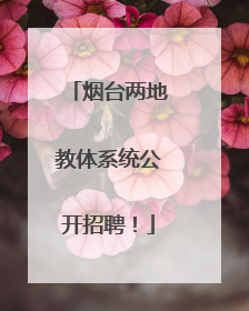 烟台两地教体系统公开招聘！