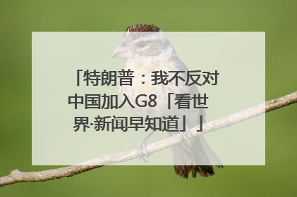 特朗普：我不反对中国加入G8「看世界·新闻早知道」