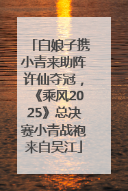 白娘子携小青来助阵许仙夺冠，《乘风2025》总决赛小青战袍来自吴江