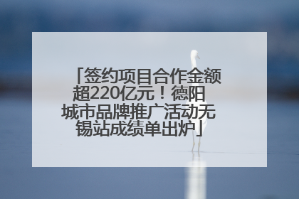 签约项目合作金额超220亿元！德阳城市品牌推广活动无锡站成绩单出炉