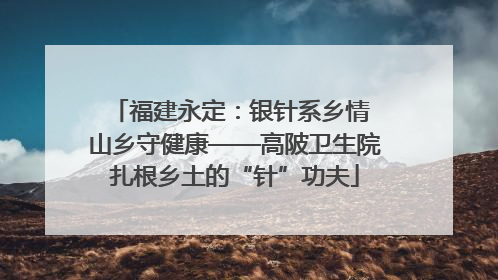 福建永定：银针系乡情 山乡守健康——高陂卫生院扎根乡土的“针”功夫