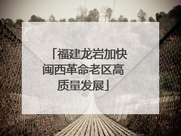 福建龙岩加快闽西革命老区高质量发展