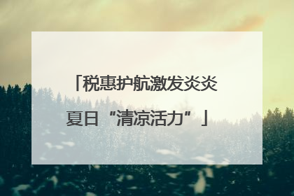 税惠护航激发炎炎夏日“清凉活力”