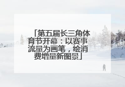 第五届长三角体育节开幕：以赛事流量为画笔，绘消费增量新图景