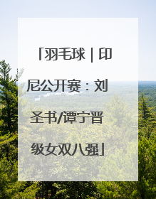 羽毛球｜印尼公开赛：刘圣书/谭宁晋级女双八强