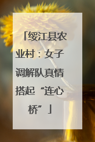绥江县农业村：女子调解队真情搭起“连心桥”