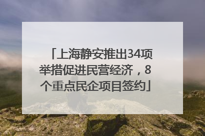 上海静安推出34项举措促进民营经济，8个重点民企项目签约