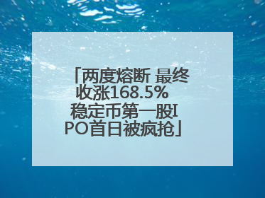 两度熔断 最终收涨168.5% 稳定币第一股IPO首日被疯抢
