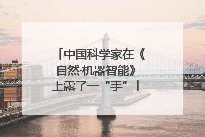 中国科学家在《自然·机器智能》上露了一“手”