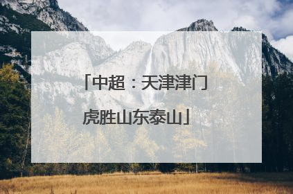 中超：天津津门虎胜山东泰山