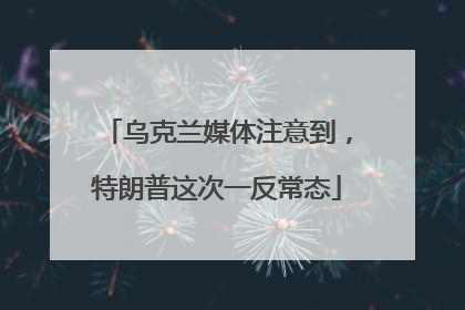 乌克兰媒体注意到，特朗普这次一反常态