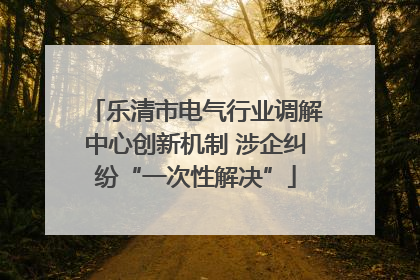 乐清市电气行业调解中心创新机制 涉企纠纷“一次性解决”