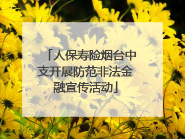 人保寿险烟台中支开展防范非法金融宣传活动