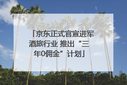 京东正式官宣进军酒旅行业 推出“三年0佣金”计划