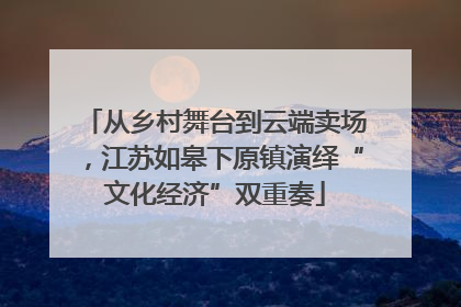 从乡村舞台到云端卖场，江苏如皋下原镇演绎“文化经济”双重奏