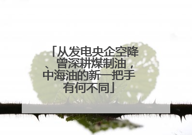 从发电央企空降、曾深耕煤制油，中海油的新一把手有何不同