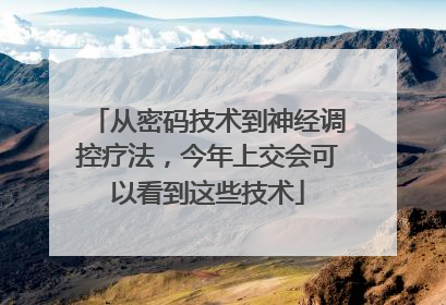 从密码技术到神经调控疗法，今年上交会可以看到这些技术