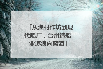从渔村作坊到现代船厂，台州造船业逐浪向蓝海