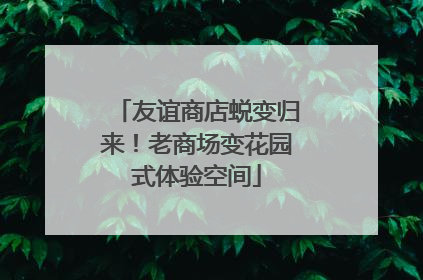 友谊商店蜕变归来！老商场变花园式体验空间
