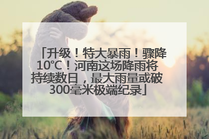 升级！特大暴雨！骤降10℃！河南这场降雨将持续数日，最大雨量或破300毫米极端纪录