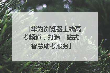 华为浏览器上线高考频道，打造一站式智慧助考服务