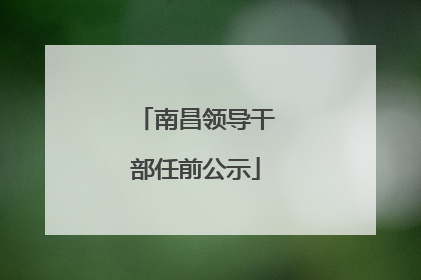 南昌领导干部任前公示