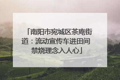 南阳市宛城区茶庵街道：流动宣传车进田间 禁烧理念入人心