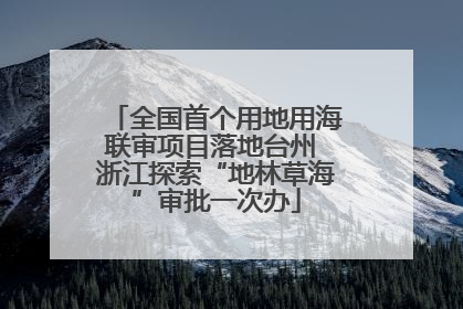 全国首个用地用海联审项目落地台州 浙江探索“地林草海”审批一次办