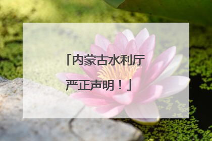 内蒙古水利厅严正声明！