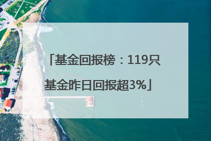 基金回报榜：119只基金昨日回报超3%