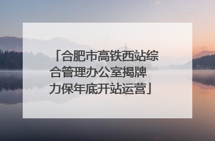 合肥市高铁西站综合管理办公室揭牌 力保年底开站运营