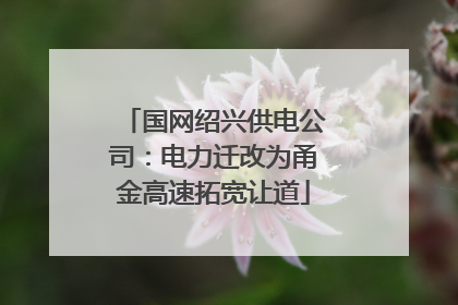 国网绍兴供电公司：电力迁改为甬金高速拓宽让道