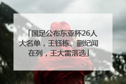 国足公布东亚杯26人大名单，王钰栋、蒯纪闻在列，王大雷落选