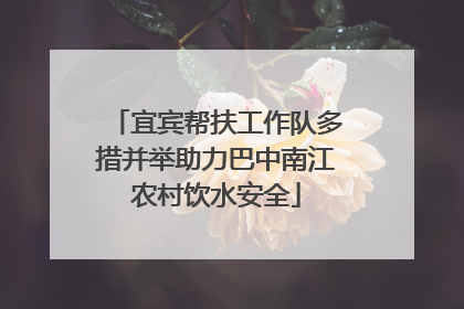 宜宾帮扶工作队多措并举助力巴中南江农村饮水安全