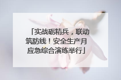 实战砺精兵，联动筑防线！安全生产月应急综合演练举行