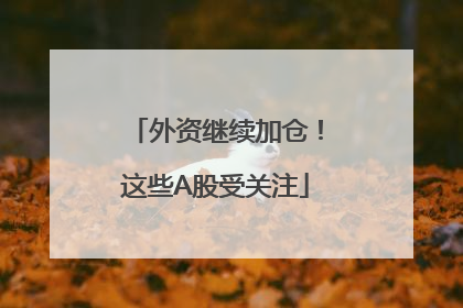 外资继续加仓！这些A股受关注