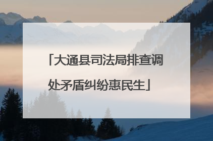 大通县司法局排查调处矛盾纠纷惠民生