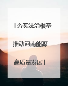 夯实法治根基 推动河南能源高质量发展