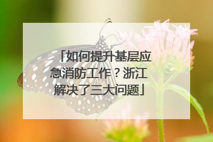 如何提升基层应急消防工作？浙江解决了三大问题