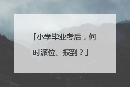 小学毕业考后，何时派位、报到？