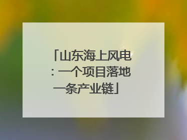 山东海上风电：一个项目落地一条产业链