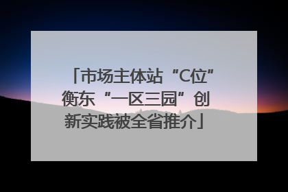 市场主体站“C位” 衡东“一区三园”创新实践被全省推介