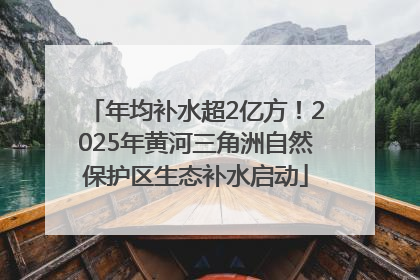 年均补水超2亿方！2025年黄河三角洲自然保护区生态补水启动