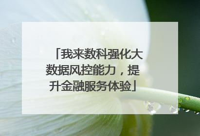 我来数科强化大数据风控能力，提升金融服务体验