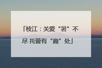 枝江：关爱“暑”不尽 托管有“趣”处