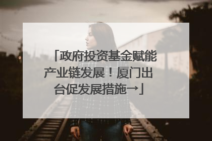 政府投资基金赋能产业链发展！厦门出台促发展措施→