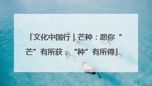 文化中国行｜芒种：愿你“芒”有所获，“种”有所得