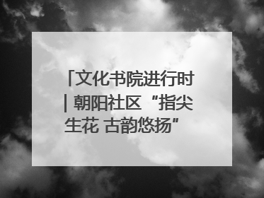 文化书院进行时｜朝阳社区“指尖生花 古韵悠扬”公益课堂开课了